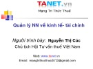 Bài giảng Quản lý NN về kinh tế - tài chính - Nguyễn Thị Cúc