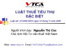 Bài giảng Luật Thuế tiêu thụ đặc biệt - Nguyễn Thị Cúc