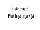 Bài giảng Đại cương về phân loại thực vật