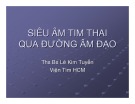 Bài giảng Siêu âm tim thai qua đường âm đạo - ThS. BS. Lê Kim Tuyến