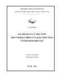 Luận văn Thạc sỹ: Vai trò quản lý nhà nước đối với hoạt động của đạo công giáo ở Ninh Bình hiện nay