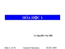 Bài giảng Hóa học 1: Chương 1 - TS. Nguyễn Văn Bời