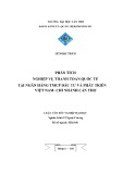 Luận văn tốt nghiệp đại học: Phân tích hiệu quả nghiệp vụ thanh toán quốc tế tại Ngân hàng Đầu tư và Phát triển Việt Nam, chi nhánh Cần Thơ