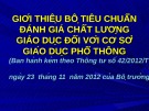 Bài giảng Giới thiệu bộ tiêu chuẩn đánh giá chất lượng giáo dục đối với cơ sở giáo dục phổ thông