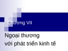 Bài giảng Chương VII: Ngoại thương với phát triển kinh tế