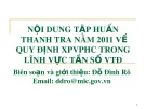 Bài giảng Nội dung tập huấn thanh tra năm 2011 về quy định XPVPHC trong lĩnh vực tần số VTĐ - Đỗ Đình Rô