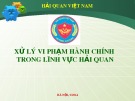 Bài giảng Xử lý vi phạm hành chính trong lĩnh vực hải quan