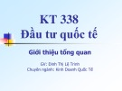 Bài giảng Đầu tư quốc tế - Đinh Thị Lệ Trinh