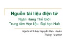 Bài thuyết trình: Nguồn tài liệu điện tử