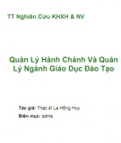 Giáo trình Quản lý hành chính và quản lý ngành giáo dục đào tạo - ThS. La Hồng Huy