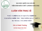 Luận văn Thạc sỹ: Chất lượng đào tạo của Trường Cao đẳng Dược Phú Thọ thông qua ý kiến đánh giá của sinh viên