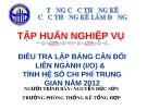 Bài giảng Điều tra lập bảng cân đối liên ngành (I/O) & tính hệ số chi phí trung gian năm 2012 - Nguyễn Đức Sơn