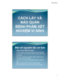 Bài giảng Cách lấy và bảo quản bệnh phẩm xét nghiệm vi sinh