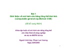 Bài giảng Bài 1: Giới thiệu về mô hình cân bằng tổng thể khả tính (computable general equilibrium CGE) - Phạm Lan Hương