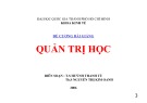 Đề cương bài giảng Quản trị học - TS. Huỳnh Thanh Tú, ThS. Nguyễn Thị Kim Oanh