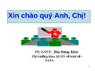 Bài giảng Chuyên đề: Khái quát QLNN về kinh tế trong cơ chế thị trường định hướng XHCN - TS. GVCC Đào Đăng Kiên