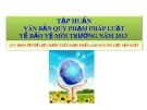 Bài giảng Tập huấn văn bản quy phạm pháp luật về bảo vệ môi trường năm 2013: Quy định về phế liệu được phép nhập khẩu làm nguyên liệu sản xuất