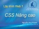 Bài giảng Lập trình web 1: Chương 6 - Nguyễn Huy Khánh