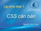 Bài giảng Lập trình web 1: Chương 5 - Nguyễn Huy Khánh