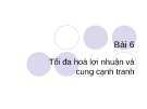 Bài giảng Bài 6: Tối đa hoá lợi nhuận và cung cạnh tranh - TS. Trần Văn Hòa