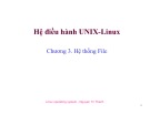 Bài giảng Hệ điều hành UNIX-Linux: Chương 3 - Nguyễn Trí Thành