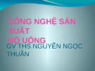 Bài giảng Công nghệ sản xuất đồ uống: Chương 1 - ThS. Nguyễn Ngọc Thuần