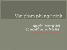 Bài giảng Chương trình dịch: Bài giảng 3 - Nguyễn Phương Thái