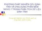 Bài giảng Phương pháp nghiên cứu định tính và ứng dụng phần mềm NVIVO 7 trong phân tích dữ liệu định tính