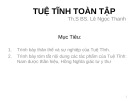 Bài giảng Tuệ Tĩnh toàn tập