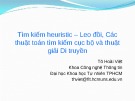 Bài giảng Tìm kiếm heuristic-leo đồi, các thuật toán tìm kiếm cục bộ và thuật giải di truyền (Tô Hoài Việt)