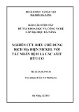 Đề tài nghiên cứu khoa học: Nghiên cứu điều chế dung dịch mạ điện Nickel với tác nhân đệm là các axit hữu cơ