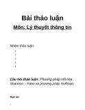 Bài thảo luận: Phương pháp mã hóa Shannon – Fano và phương pháp Huffman