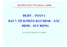 Bài giảng điện tử Toán 1: Bài 7 - TS. Nguyễn Quốc Lân