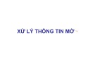 Bài giảng Xử lý thông tin mờ - Chương 2, 3