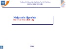 Bài giảng Nhập môn lập trình: Bài 3 - Trần Duy Thanh