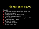 Bài giảng Ôn tập ngôn ngữ C