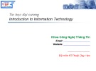 Bài giảng Tin học đại cương: Chương 3 (Tuần 6) - Viết và trình bày báo cáo nghiên cứu ở dạng văn bản