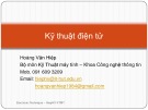 Bài giảng Kỹ thuật điện tử: Chương 2  - Hoàng Văn Hiệp