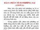 Bài giảng Bài 5: Phân tích phương sai (anova)