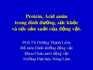 Bài giảng Protein, Acid amin trong dinh dưỡng, sức khỏe và sức sản xuất của động vật - PGS.TS.Dương Thanh Liêm