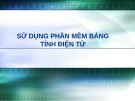 Bài giảng Sử dụng phần mềm bảng tính điện tử