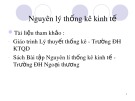 Bài giảng Nguyên lý thống kê kinh tế - ĐH Ngoại thương