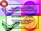 Bài giảng môn Phát triển kỹ năng: Buổi 1 - ThS. Dương Thị Hoài Nhung