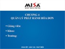 Bài giảng Phần mềm kế toán - Chương 4: Quản lý phát hành hóa đơn