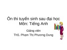 Bài giảng Ôn thi tuyển sinh sau đại học môn Tiếng Anh - ThS. Phạm Thị Phương Dung