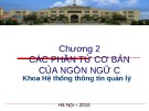 Bài giảng Cơ sở lập trình 1: Chương 2 - Lê Quý Tài