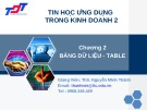 Bài giảng Tin học ứng dụng trong kinh doanh 2: Chương 2 - ThS. Nguyễn Minh Thành