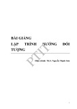 Bài giảng Lập trình hướng đối tượng - Th.S. Nguyễn Mạnh Sơn