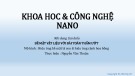 Bài thuyết trình Khoa học và công nghệ Nano: Bề mặt vật liệu với bài toán thấm ướt - Nguyễn Văn Thuận