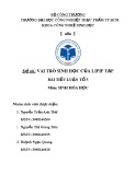 Bài tiểu luận: Vai trò sinh học của Lipip tạp